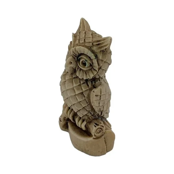 Carved Natural Stone Owl Figurine Handmade in Mexico (?) Collectable Miniature - Picture 8 of 12